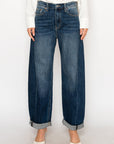 Artemis Vintage High Rise Dark Wash Barrel Jeans