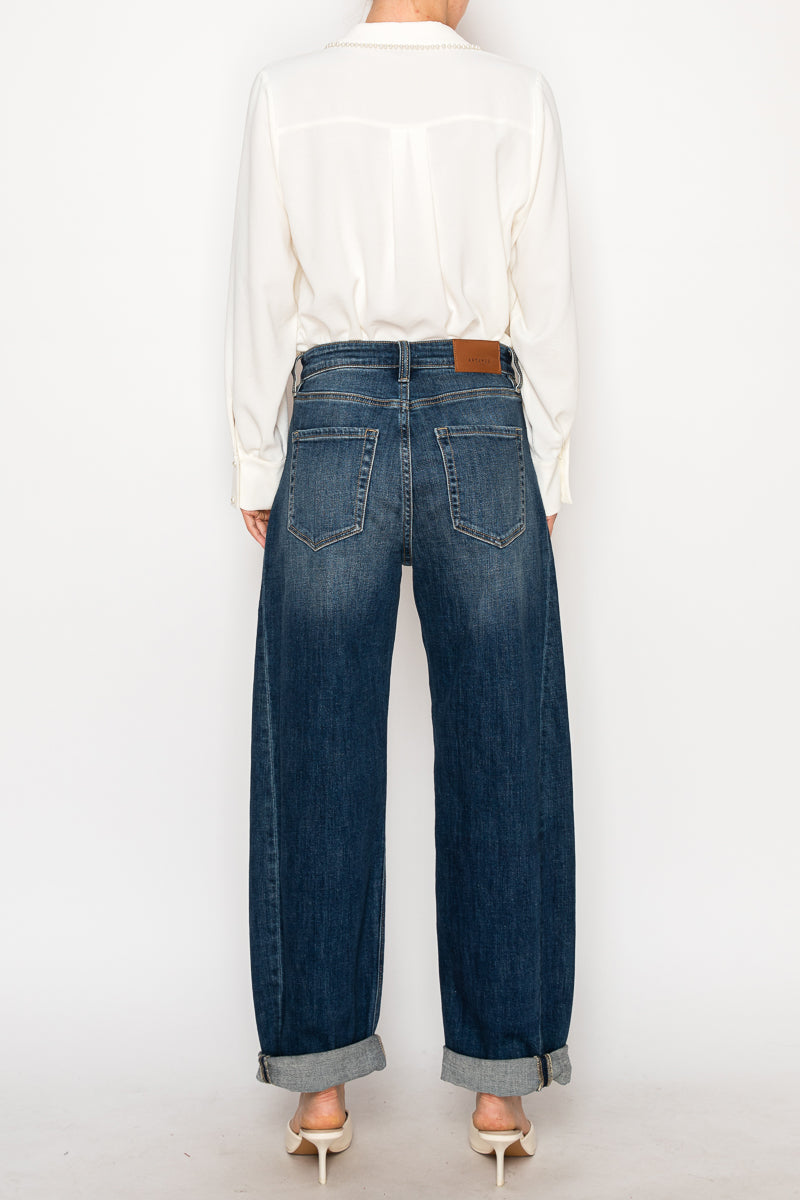 Artemis Vintage High Rise Dark Wash Barrel Jeans