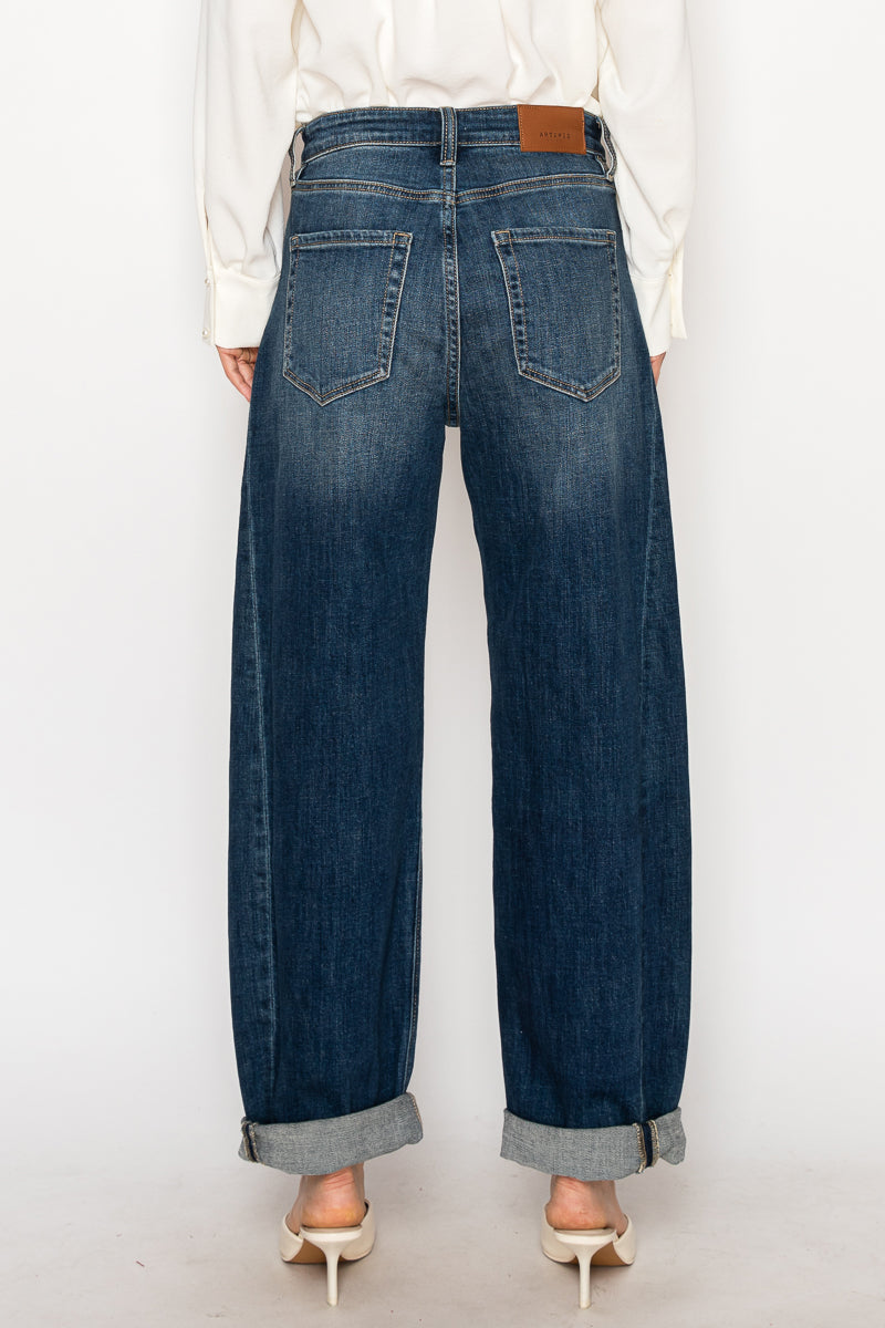 Artemis Vintage High Rise Dark Wash Barrel Jeans