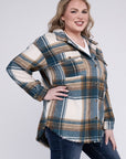 Blue B Plus Size Yarn Dyed Plaid Shirt Jacket