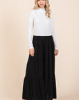 Mittoshop Tier Detail Smocked Elastic Waist Wide Leg Pants