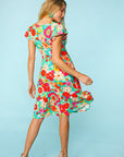 Haptics Floral Square Neck Short Sleeve Dress