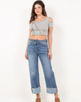 Artemis Vintage |Dual Accent High Rise Straight Leg Jeans - My Pampered Life Seattle