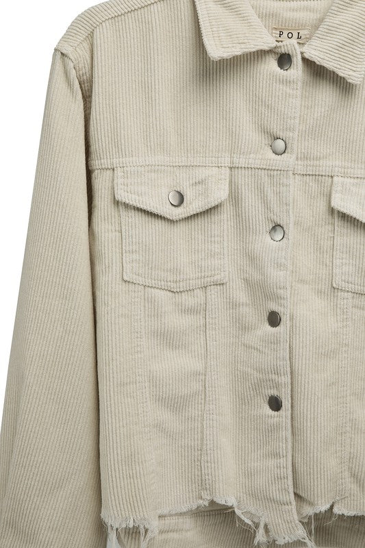 POL Oversized Ribbed Shacket