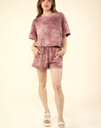 VERY J Quilted Washed Crop Top and Shorts Set