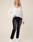 Lilou Variegated Rib V-Neck Sweater