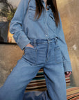 Eco Friendly Fabric High Rise Slim Palazzo Jeans