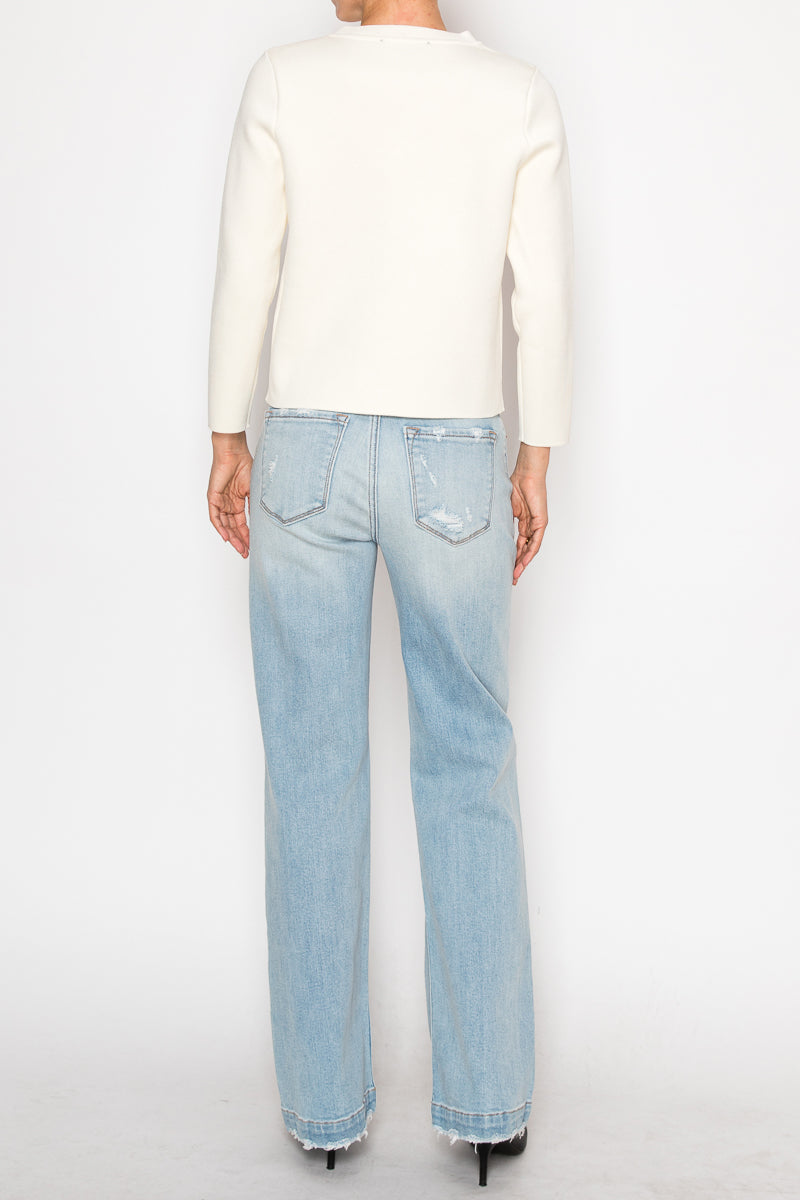 Artemis Vintage Tummy-Control High-Rise Relaxed Straight-Leg Jeans – Light Wash