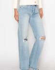 Artemis Vintage Tummy-Control High-Rise Relaxed Straight-Leg Jeans – Light Wash