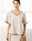 JOH | Kate Stretch Knit Crepe Top
