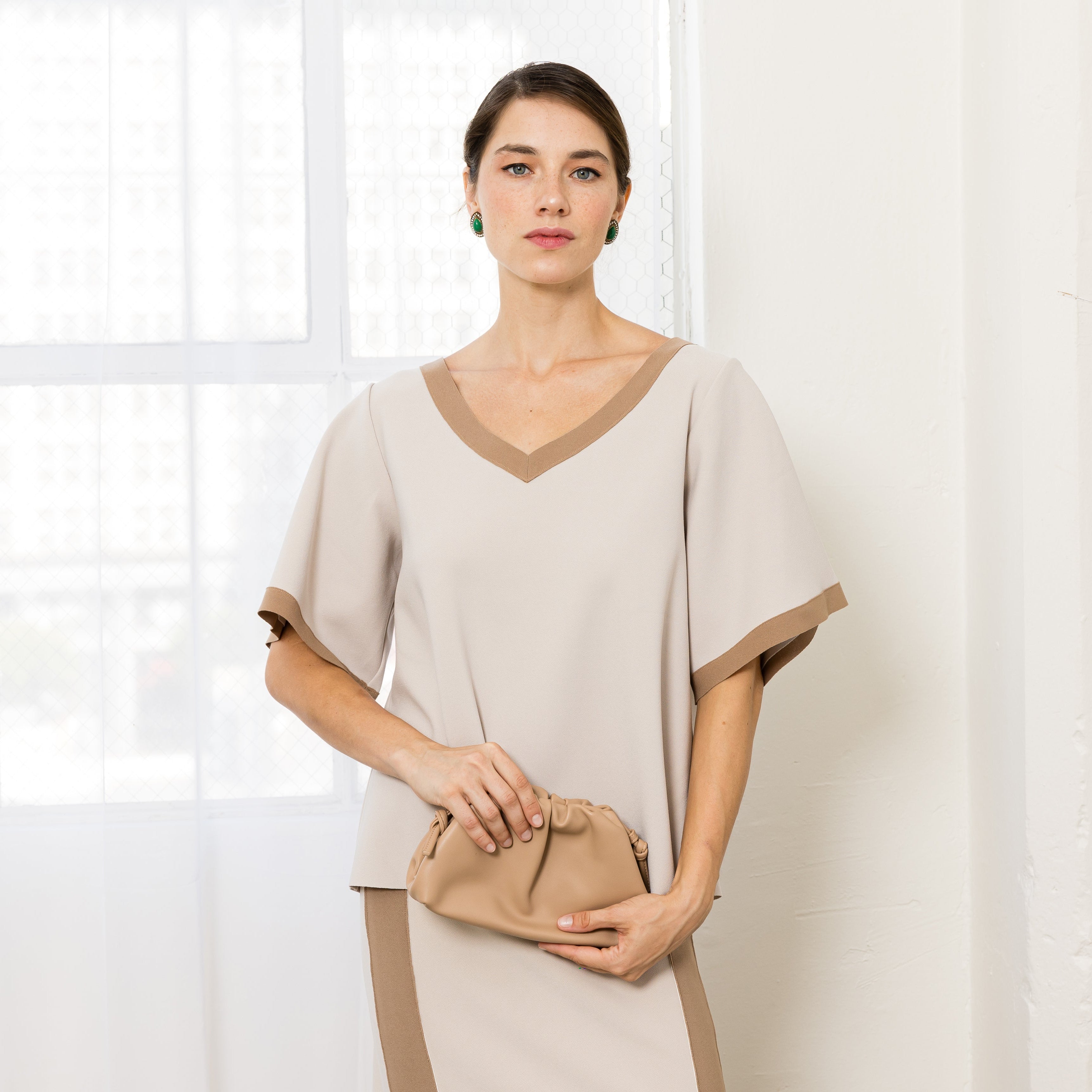 JOH | Kate Stretch Knit Crepe Top