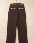 Western Arrow Embroidered Button Fly Straight Leg Jeans