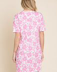 BOMBOM Floral Button Down Mini Dress