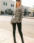 e Luna Camouflage Henley Top