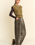 Davi & Dani Leopard Wide Leg Pants