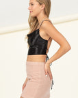 HYFVE Miss Me Cowl Tie-Back Crop Top