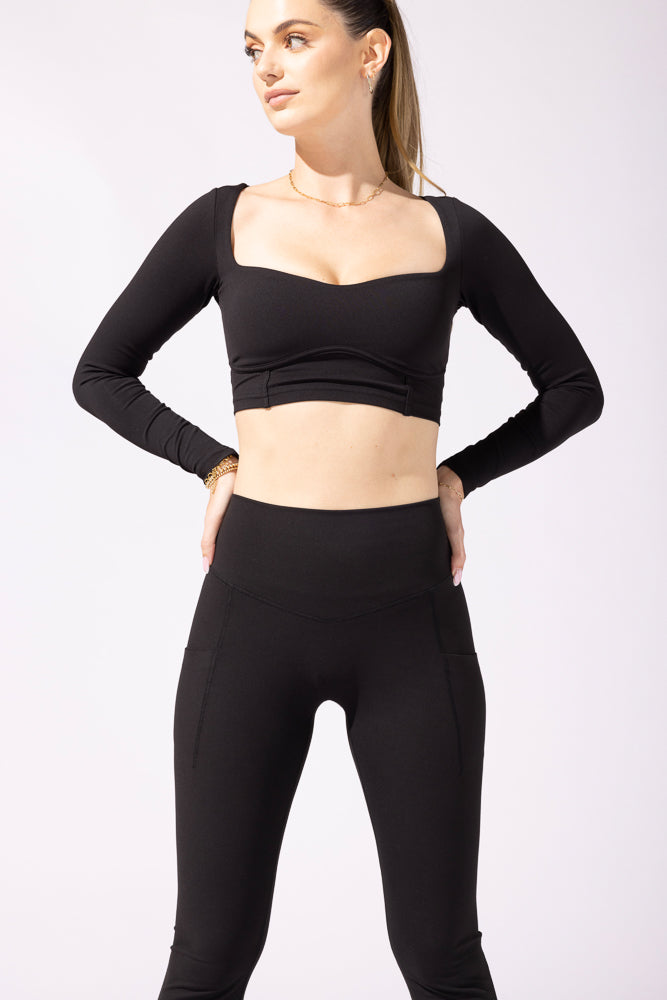 Full Size Supersculpt™ Bell Bottom with Pockets - Black