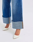 Judy Blue Full Size Distressed High Waist Wide Leg Jeans