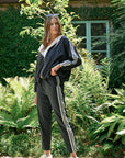 JOH Apparel Jondrea Navy Lace Trim Straight Leg Pants