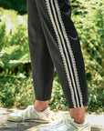 JOH Apparel Jondrea Navy Lace Trim Straight Leg Pants