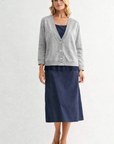 JOH Apparel Julia Heather Grey Eyelet Cardigan