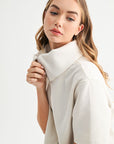 JOH Apparel Juriko Wide Collar Zip Front Knit Top