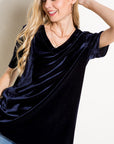 e Luna Velvet V-Neck Boxy Top