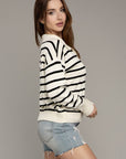 Stripe Collared Knit Top