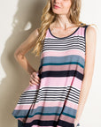 e Luna Multi Stripe Jersey Tank Top