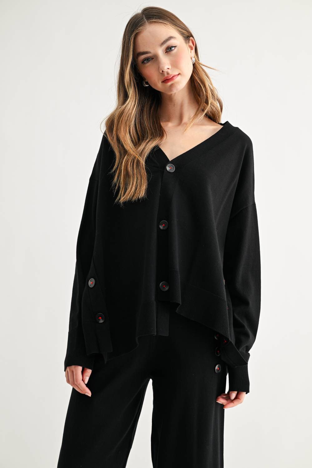 JOH Apparel Spencer Oversized Statement Button Cardigan