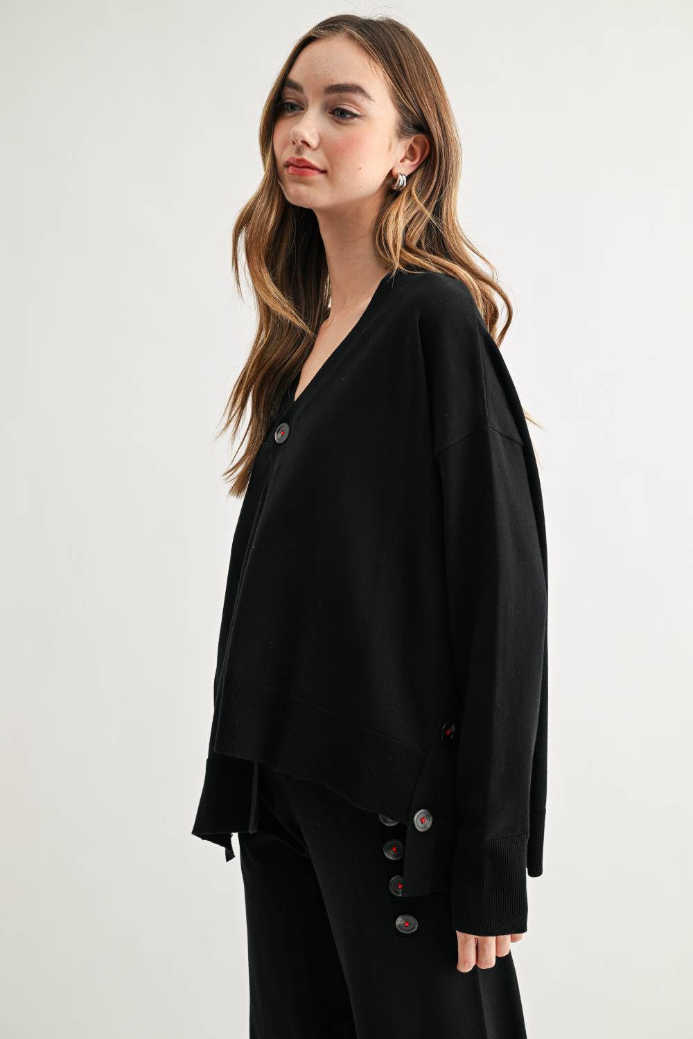 JOH Apparel Spencer Oversized Statement Button Cardigan