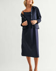 JOH Apparel Jasper Navy Square Neck Midi Dress