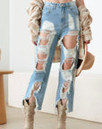 Litz La Frayed Cut Distressed Jeans