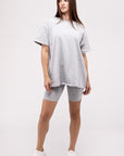 Zenana Cotton Round Neck Top & Biker Shorts Set