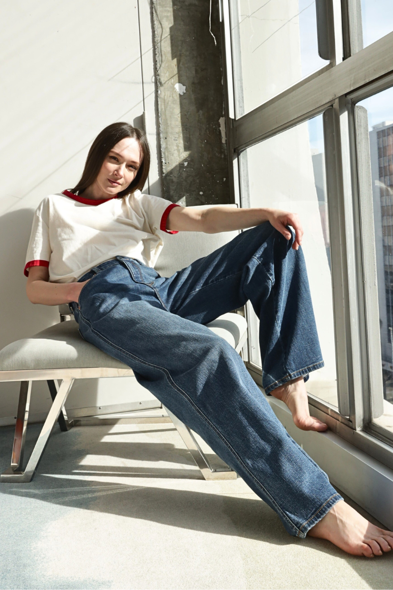 Artemis Vintage Relaxed High Rise Palazzo Jeans