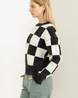 HYFVE Weekend Chills Checkered Long Sleeve Sweater