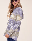 e Luna Terry Tie Dye Long Hoodie PLUS Top