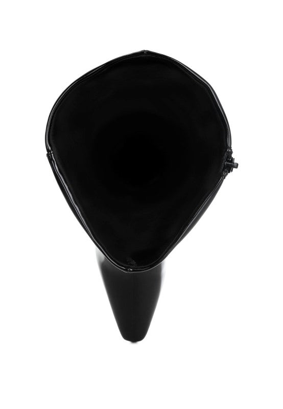 Warley Patent Faux Leather Calf Boots