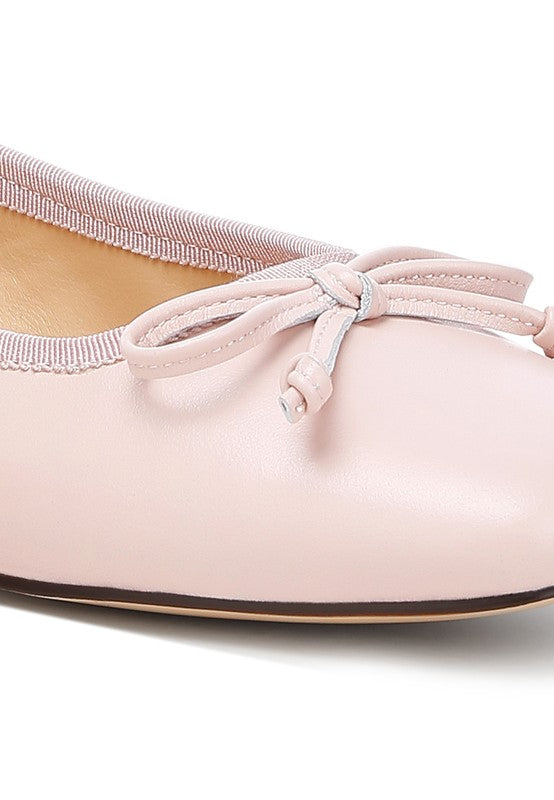 Lutten Square-Toe Bow Ballerinas