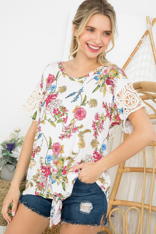 e Luna Floral Boxy Top