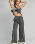 Umgee Full Size Drawstring Wide Leg Pants with Pockets