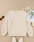 Women Patchwork Raglan Sleeve Pullover Top