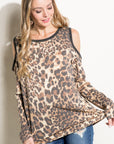 e Luna PLUS Animal Cold Shoulder Top