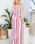 e Luna PLUS Striped Smocked Maxi Dress