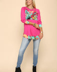 Celeste Full Size Tropical Print Long Sleeve T-Shirt