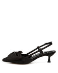 Okshak Satin Bow Slingback Sandals