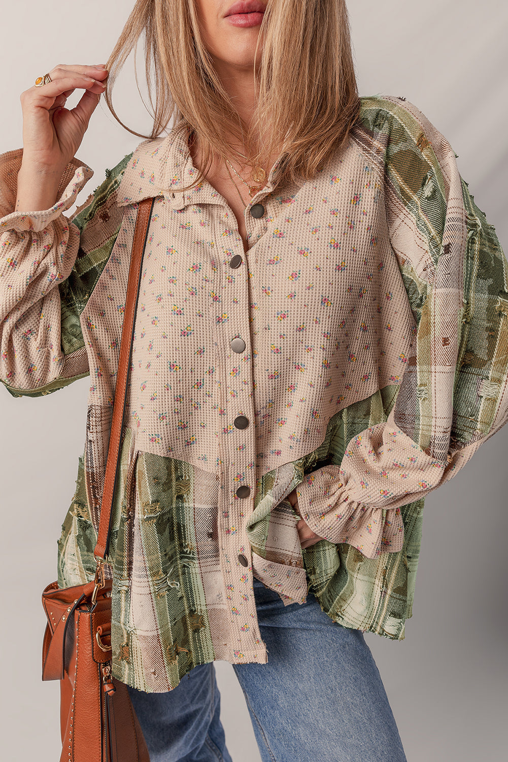 Floral Patchwork Ruffle Shacket | Cottagecore Layering