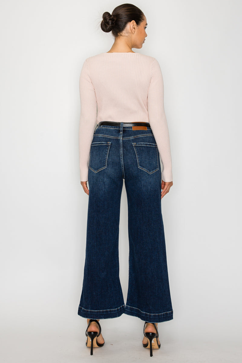Artemis Vintage Camille High Rise Cropped Palazzo Jeans
