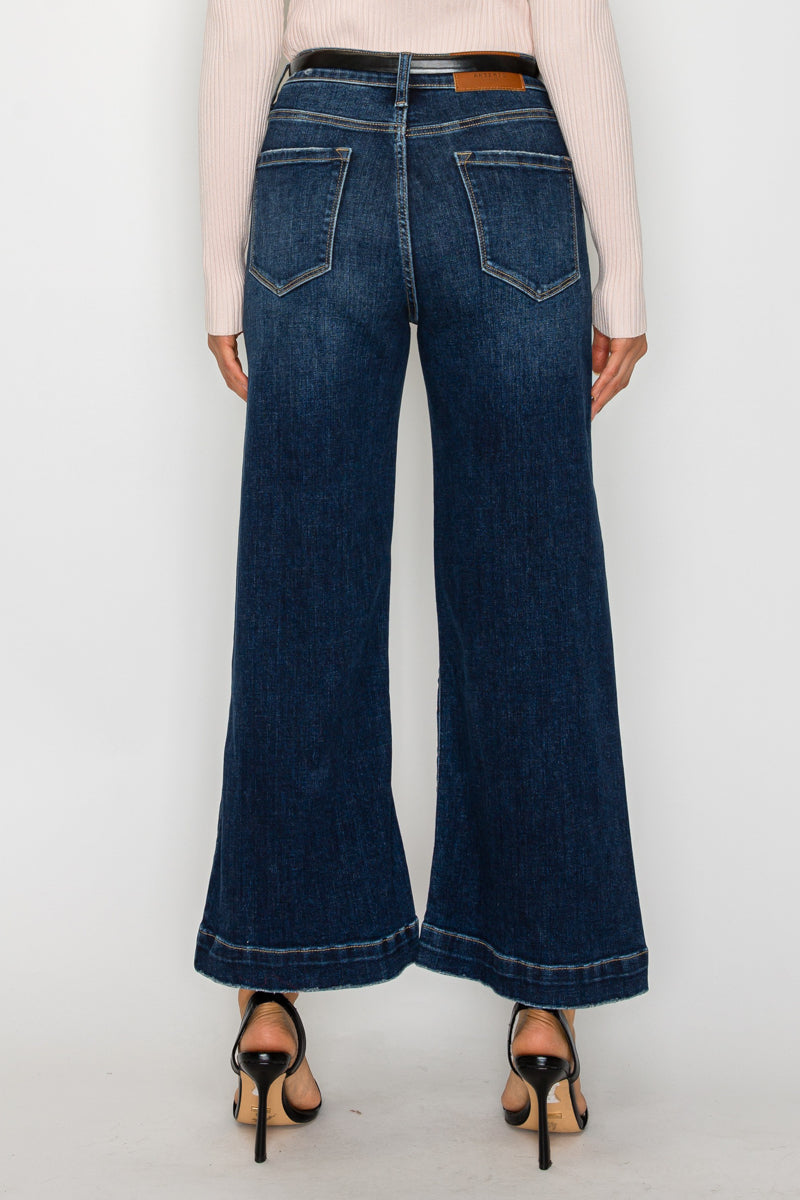 Artemis Vintage Camille High Rise Cropped Palazzo Jeans