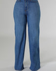 GJG Denim Wide Leg Jean in Medium Wash